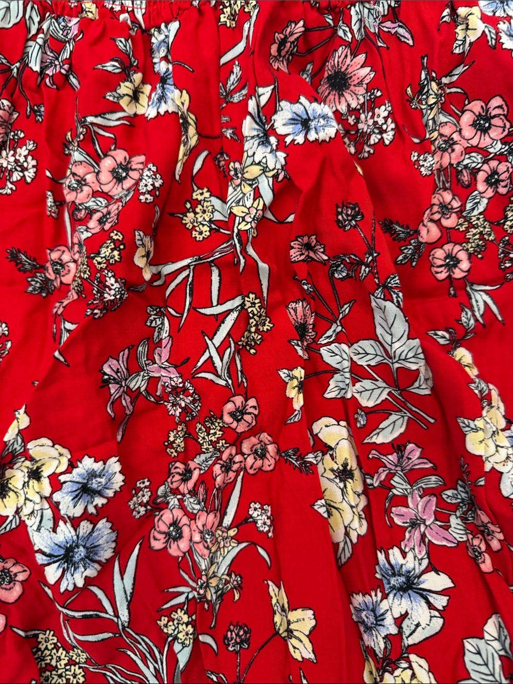 Almost Famous Floral Red Ruched Sundress - Picture 3 of 4